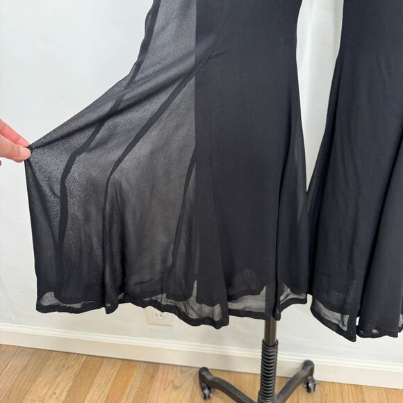 Reformation Sylvania Jumpsuit Black Flare Leg Open Back Ankle Boho Party Size 0 - Picture 6 of 16